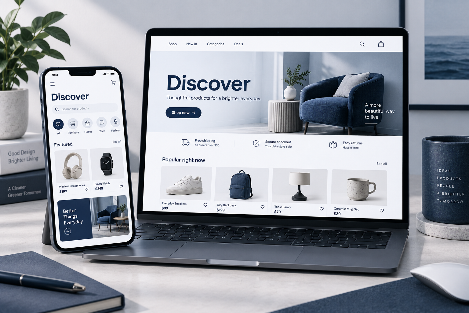Illustrative project visual: E-Commerce App Redesign