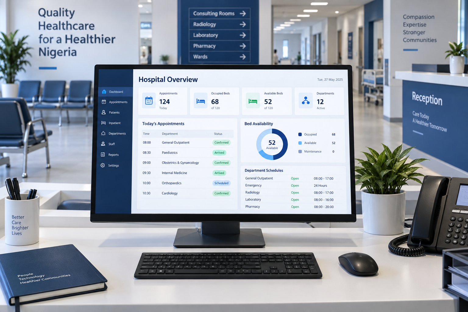 Illustrative project visual: Hospital ERP Implementation